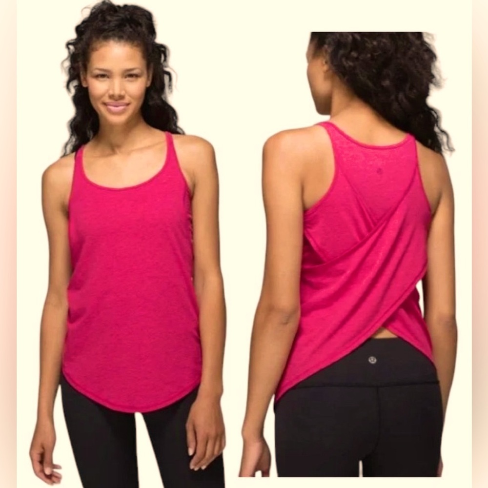 Lululemon Vita Tank Top Cross Back Berry Rumble Pink Size 4